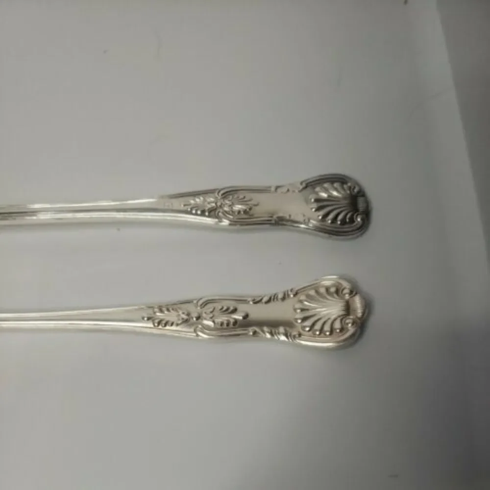 Reed & Barton Kings Serving Spoon And Fork Sterling Plated